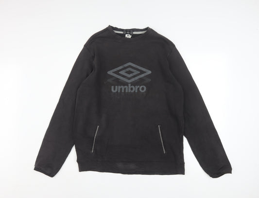 Umbro Men's Black XL Pullover Sweatshirt Crew Neck Fleece