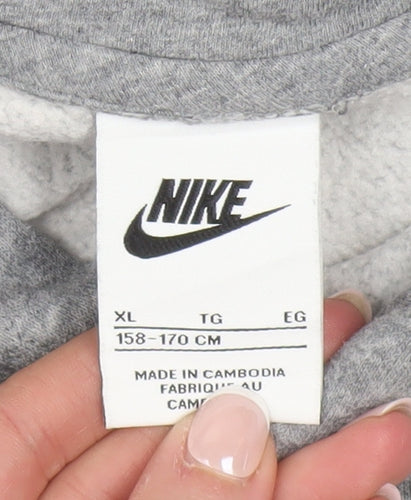 Nike Boys Grey XL Pullover Hoodie Sweatshirt Cotton Blend