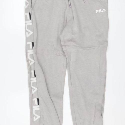 Fila Women's Grey Jogger Trousers L Elastic Waist Activewear