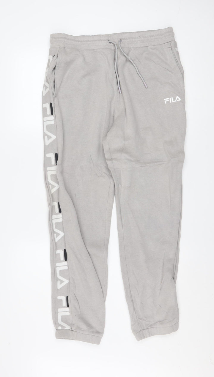 Fila Women's Grey Jogger Trousers L Elastic Waist Activewear