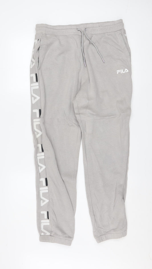 Fila Women's Grey Jogger Trousers L Elastic Waist Activewear