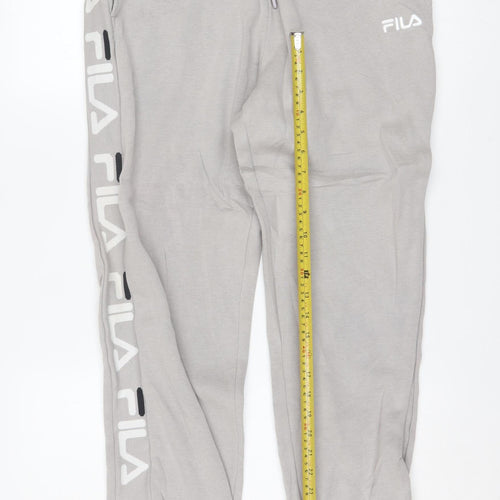 Fila Women's Grey Jogger Trousers L Elastic Waist Activewear