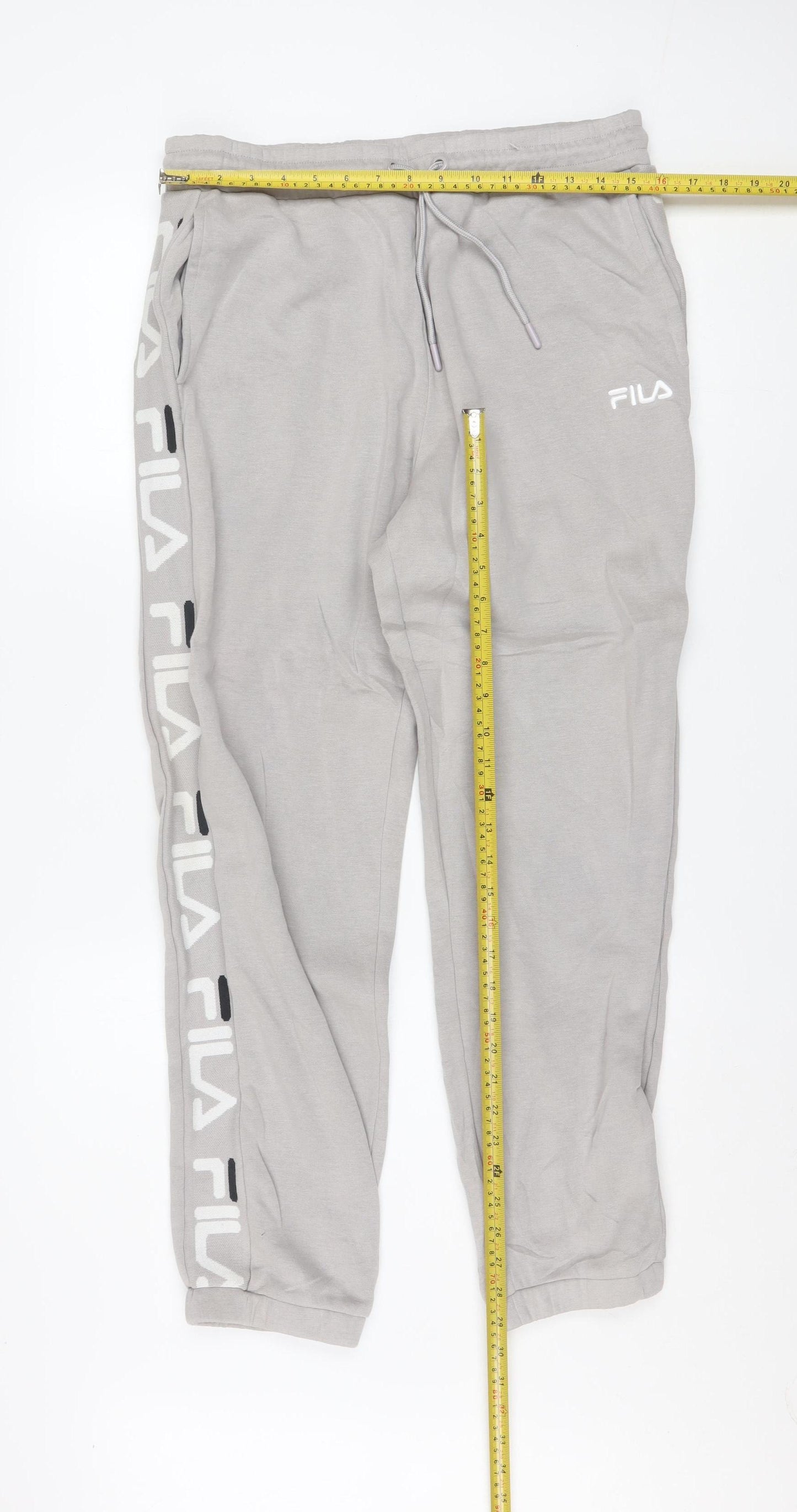 Fila Women's Grey Jogger Trousers L Elastic Waist Activewear