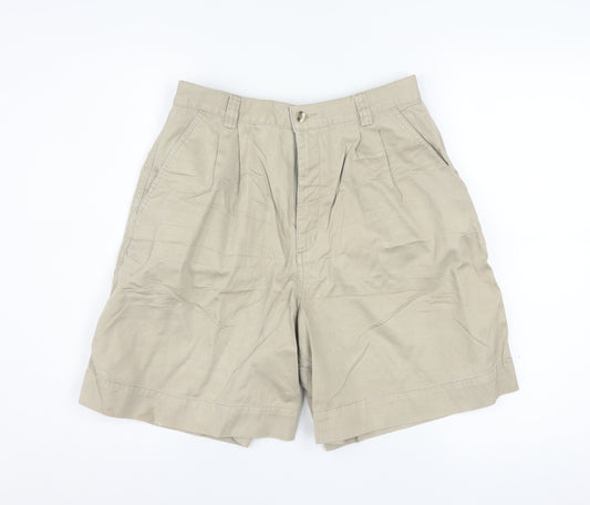 Patagonia Womens Beige Cotton Chino Shorts Size 12 Pleated Front