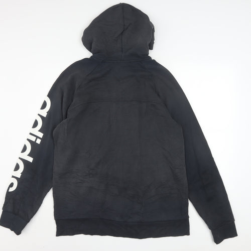 Adidas Mens Black Full Zip Hoodie Size M Sports Logo Sweatshirt