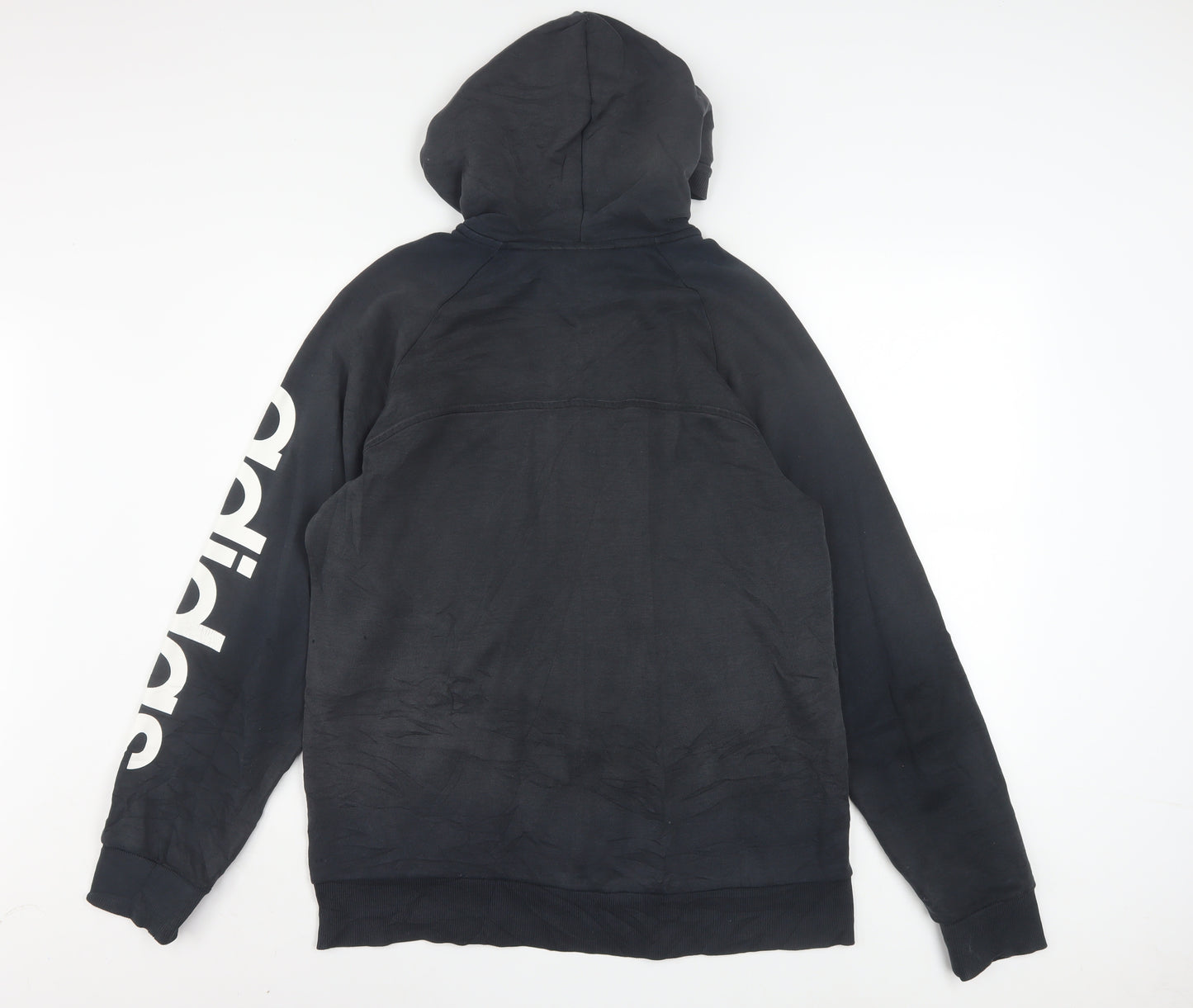 Adidas Mens Black Full Zip Hoodie Size M Sports Logo Sweatshirt