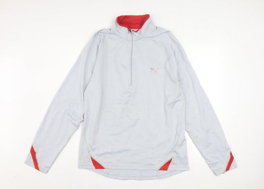 Puma Men’s Grey 1/4 Zip Running Sweatshirt Size L