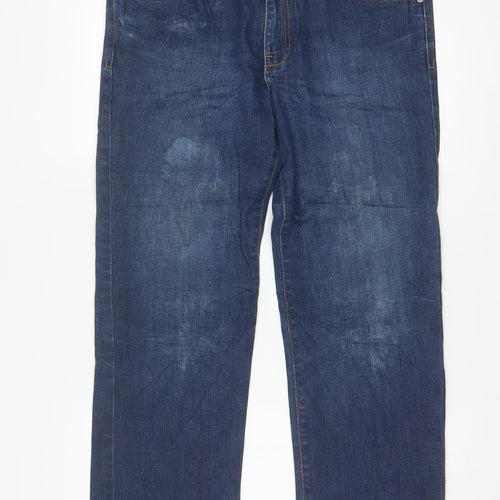 Lee Men's Blue Straight Fit Stretch Denim Jeans 34x30