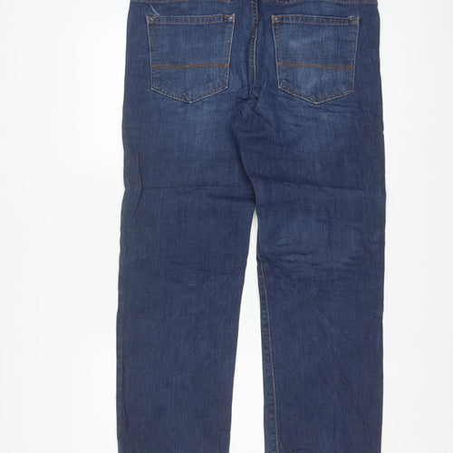 Lee Men's Blue Straight Fit Stretch Denim Jeans 34x30