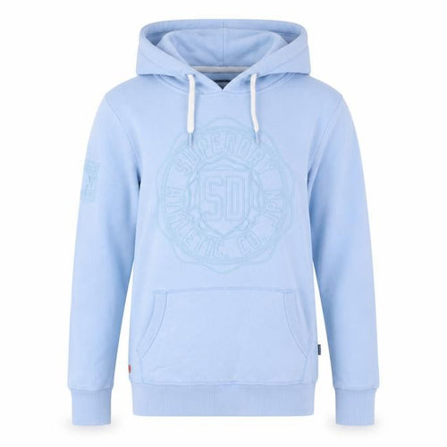 Superdry Women Blue Pullover Hoodie UK 12 Cotton Blend Casual