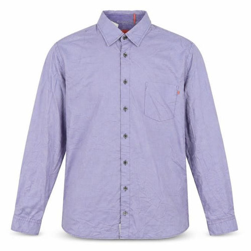 Hugo Boss Men's Purple Long Sleeve Regular Fit Button-Up Shirt L