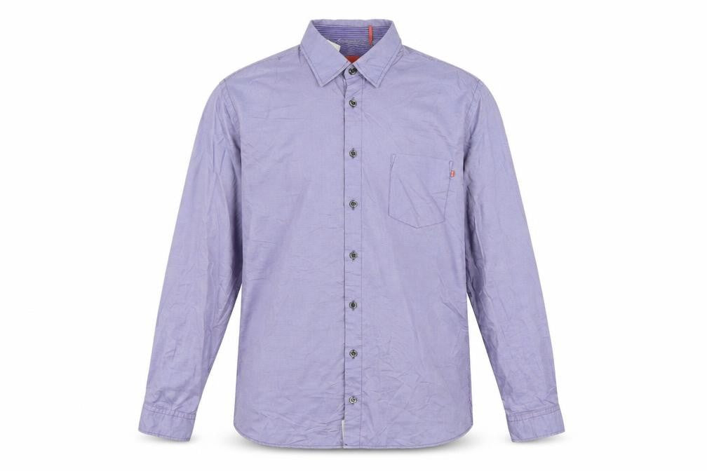 Hugo Boss Men's Purple Long Sleeve Regular Fit Button-Up Shirt L