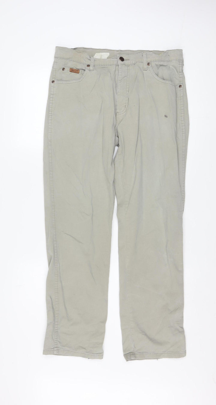 Wrangler Men's Beige Texas Chino Trousers W34 L30 Cotton Stretch