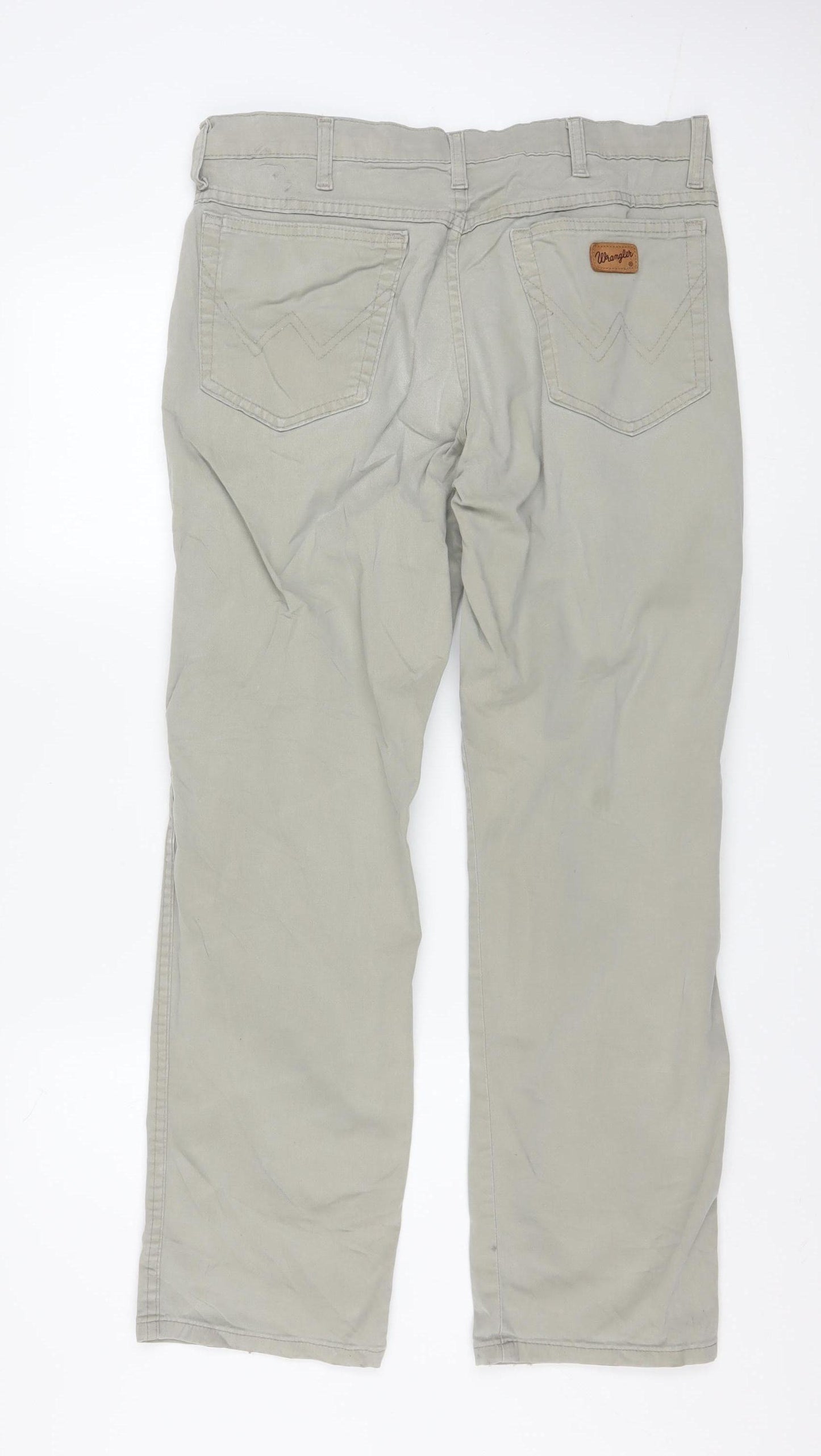 Wrangler Men's Beige Texas Chino Trousers W34 L30 Cotton Stretch