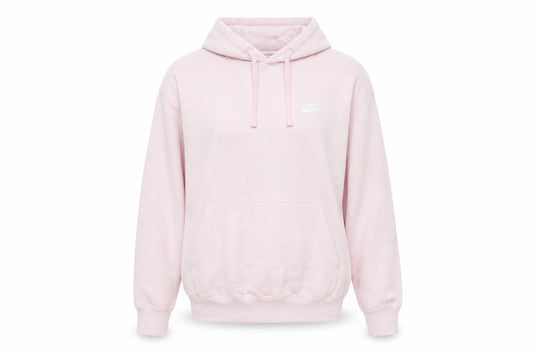 Front view of Nike Women Pink Pullover Hoodie Medium Cotton Blend Casual