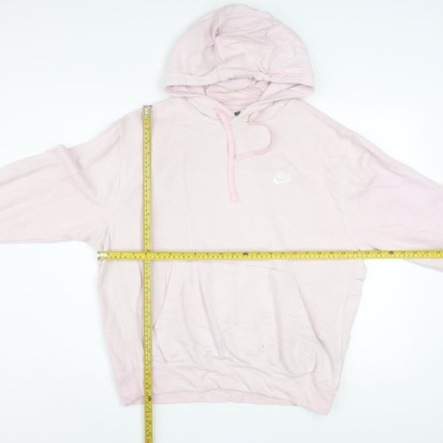 Nike Women Pink Pullover Hoodie Medium Cotton Blend Casual