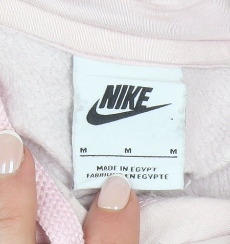 Nike Women Pink Pullover Hoodie Medium Cotton Blend Casual