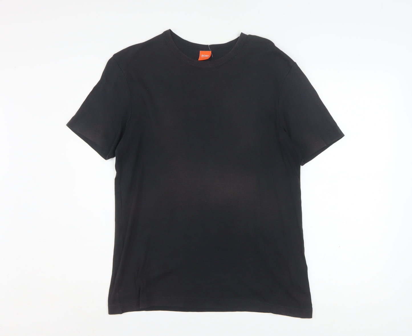 Hugo Boss Men's Black Cotton Crew Neck Short Sleeve T-Shirt L