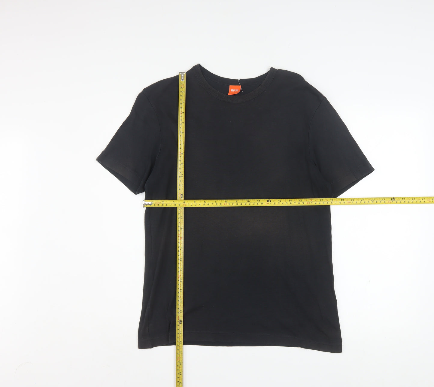 Hugo Boss Men's Black Cotton Crew Neck Short Sleeve T-Shirt L