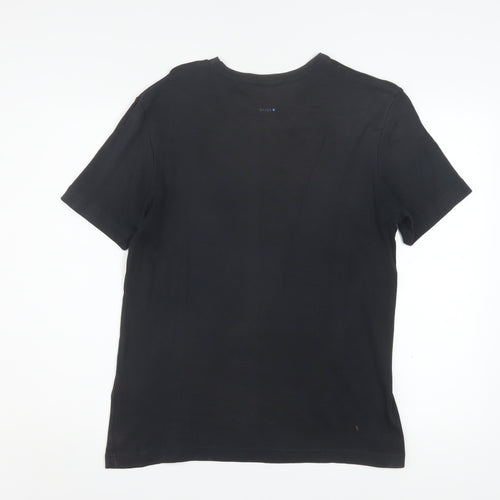 Hugo Boss Men's Black Cotton Crew Neck Short Sleeve T-Shirt L