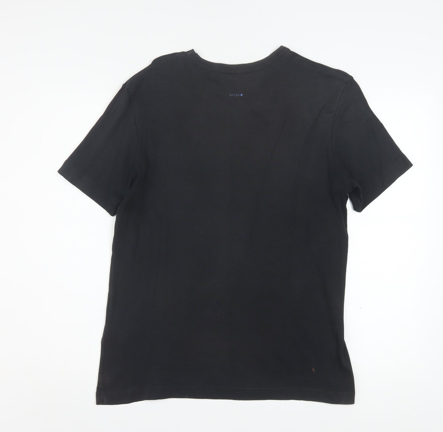 Hugo Boss Men's Black Cotton Crew Neck Short Sleeve T-Shirt L