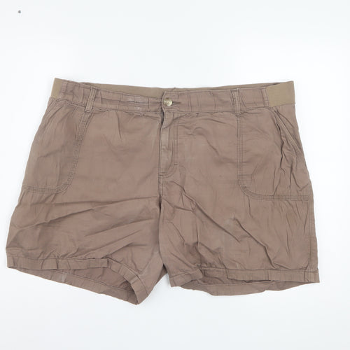 Lee Riders Men Brown Midrise Cargo Shorts Size M 37in Cotton Stretch