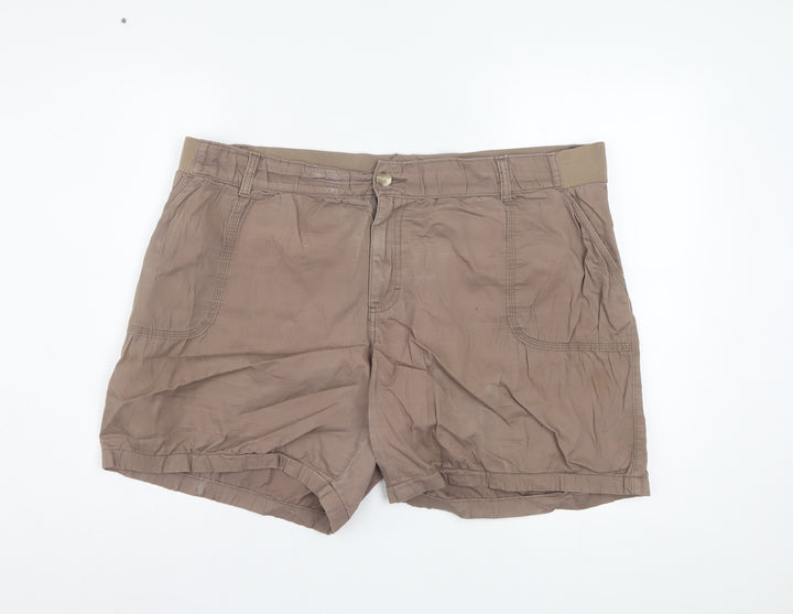Lee Riders Men Brown Midrise Cargo Shorts Size M 37in Cotton Stretch