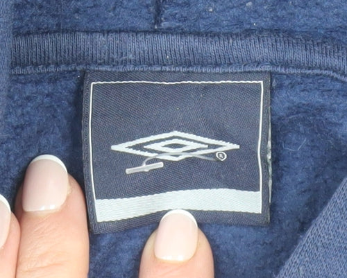 Umbro Men's Blue Pullover Hoodie Size S Fleece Sportswear