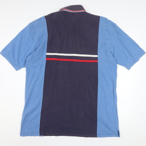 Tommy Hilfiger Men's Blue XL Colourblock Polo Shirt