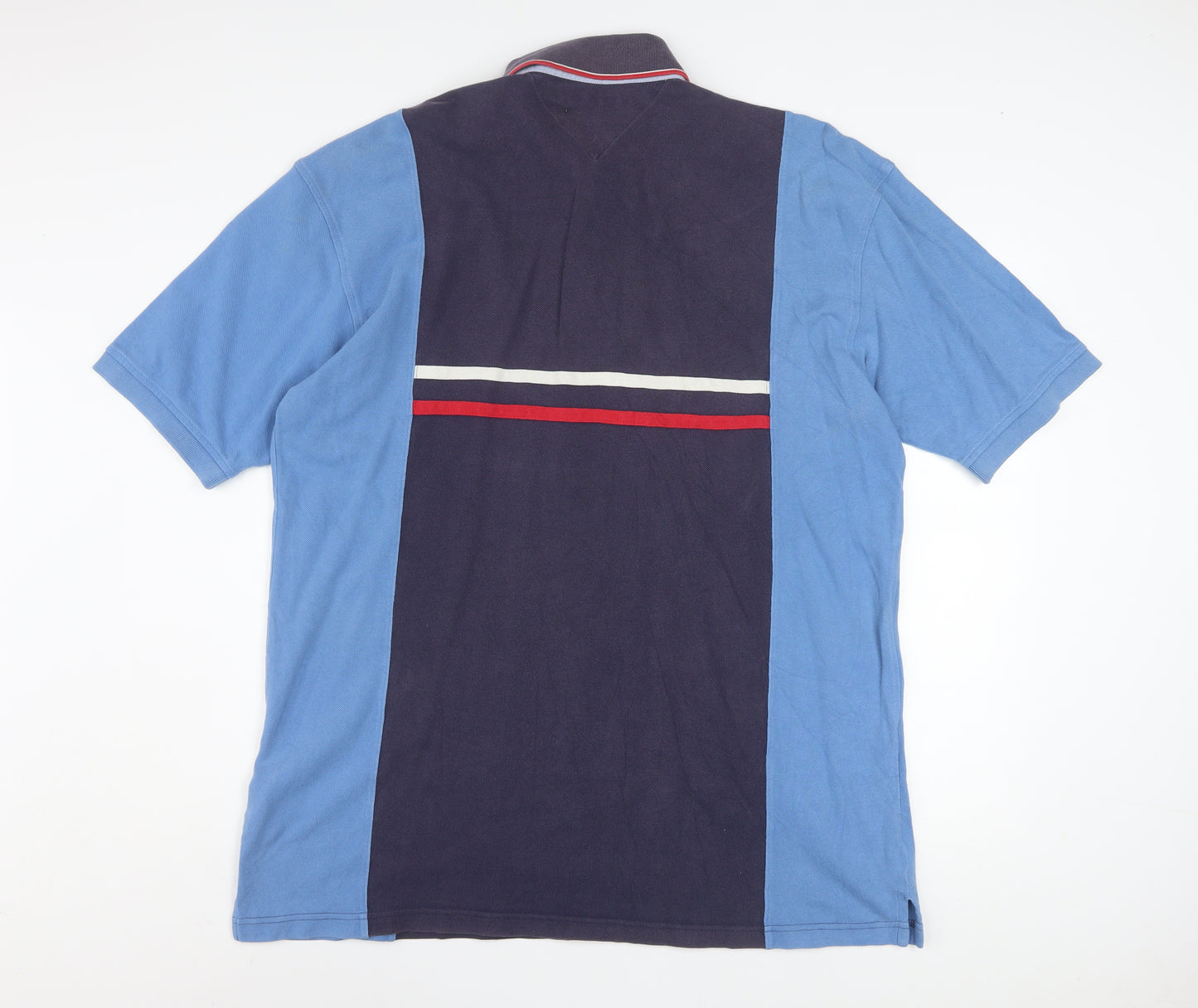 Tommy Hilfiger Men's Blue XL Colourblock Polo Shirt