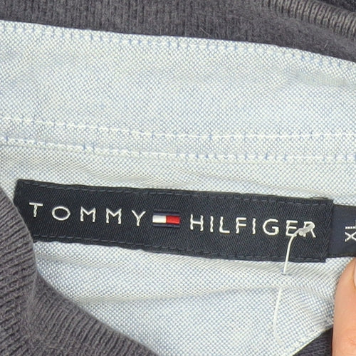 Tommy Hilfiger Men's Blue XL Colourblock Polo Shirt