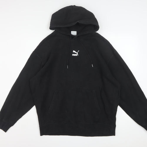 Puma Men's Black Pullover Hoodie L Fleece Regular Fit Athletic