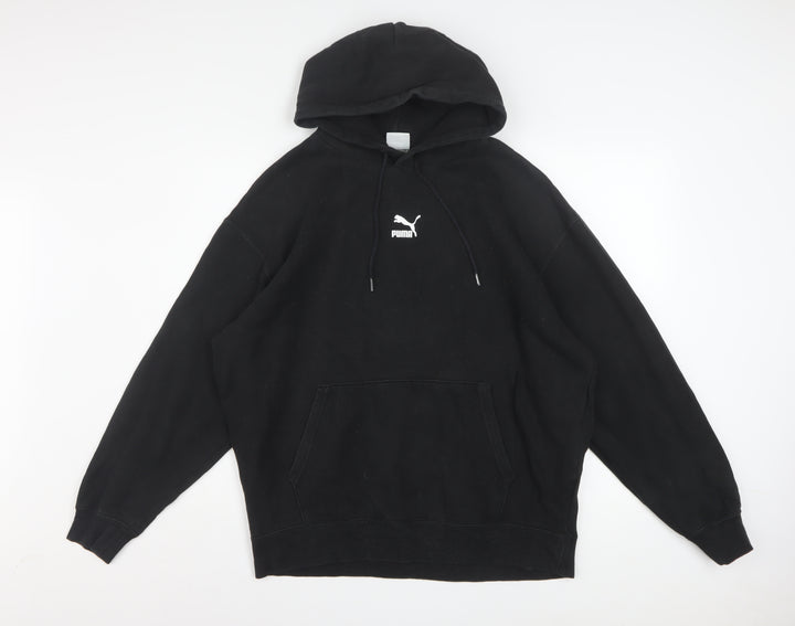 Puma Men's Black Pullover Hoodie L Fleece Regular Fit Athletic