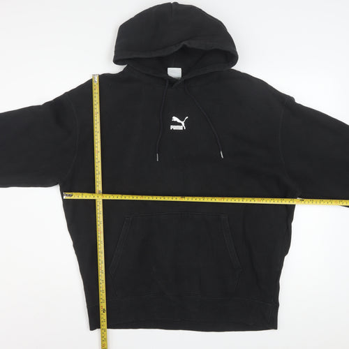 Puma Men's Black Pullover Hoodie L Fleece Regular Fit Athletic