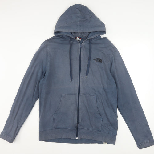 The North Face Men's Blue Full Zip Cotton Hoodie Size M