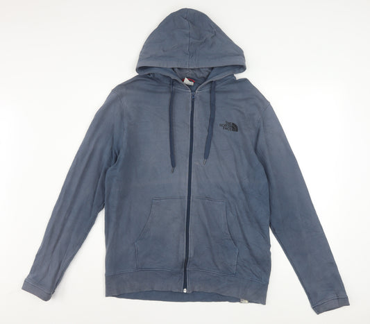 The North Face Men's Blue Full Zip Cotton Hoodie Size M