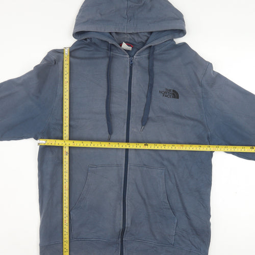 The North Face Men's Blue Full Zip Cotton Hoodie Size M