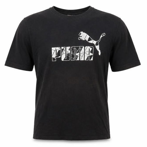 Puma Men's Black Graphic Logo T-Shirt Size L Short Sleeve Sports Style