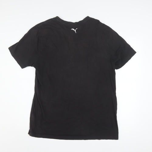 Puma Men's Black Graphic Logo T-Shirt Size L Short Sleeve Sports Style
