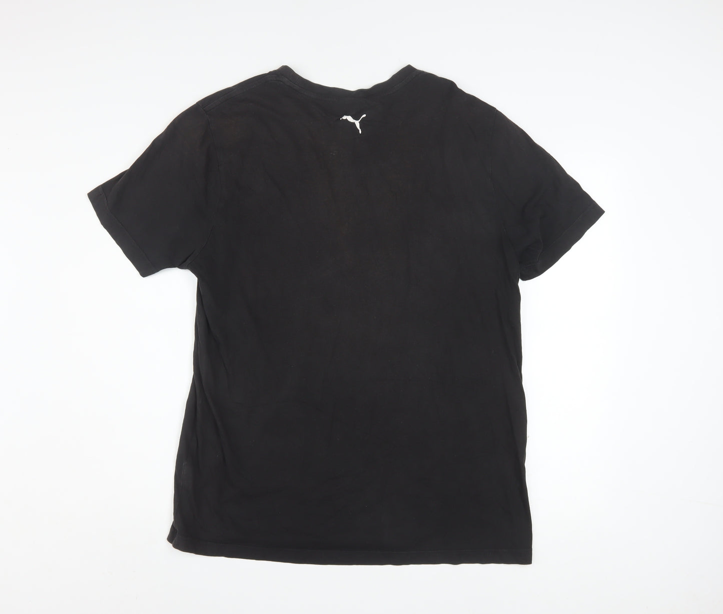 Puma Men's Black Graphic Logo T-Shirt Size L Short Sleeve Sports Style