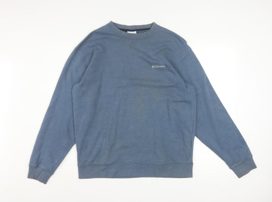 Columbia Men’s Blue Crew Neck Fleece Sweatshirt M Regular Fit