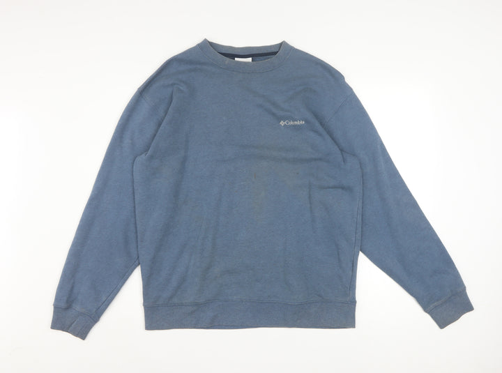 Columbia Men’s Blue Crew Neck Fleece Sweatshirt M Regular Fit