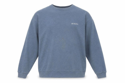 Front view of Columbia Men’s Blue Crew Neck Fleece Sweatshirt M Regular Fit