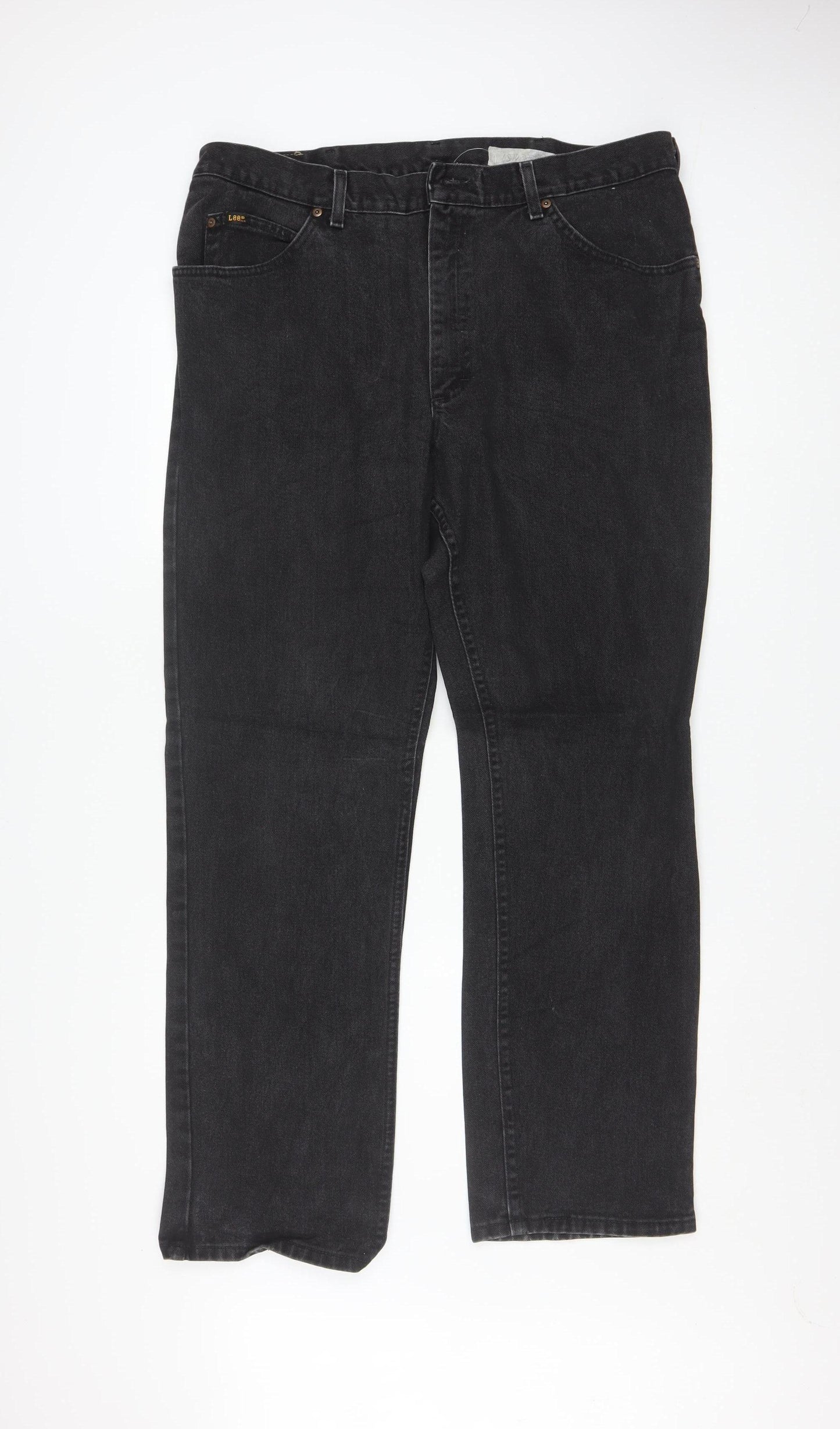 Lee Men's Black Straight Leg Denim Jeans 40x32 Regular Fit