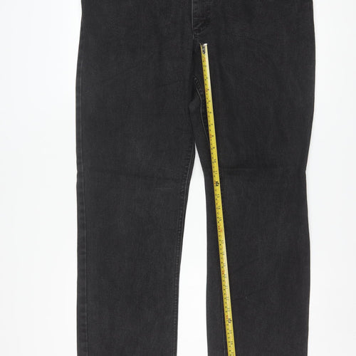 Lee Men's Black Straight Leg Denim Jeans 40x32 Regular Fit