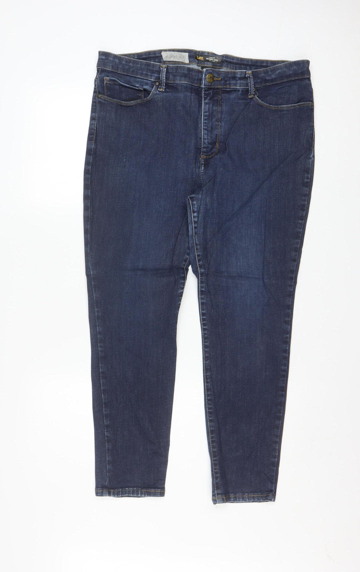 Lee Women's Blue Mid Rise Skinny Slim Fit Sculpting Jeans Size 18
