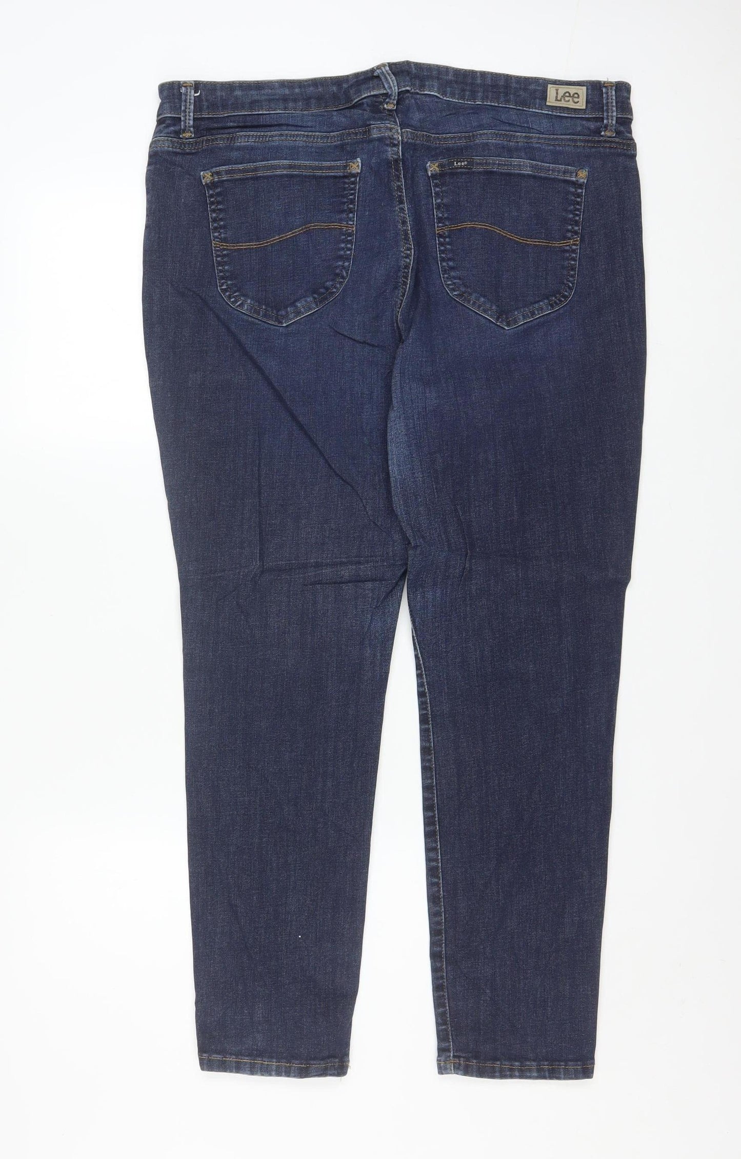 Lee Women's Blue Mid Rise Skinny Slim Fit Sculpting Jeans Size 18