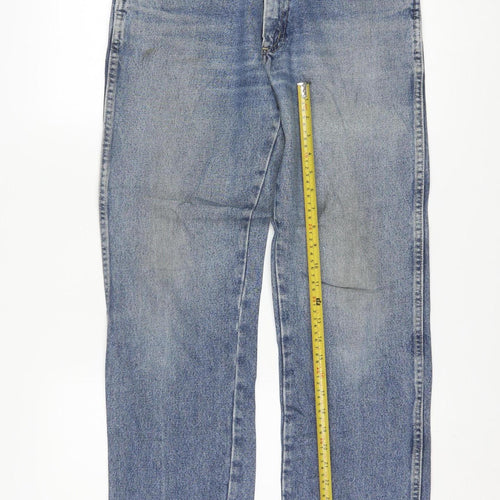 Wrangler Men's Blue Straight Denim Jeans 31W x 32L Classic Regular Fit