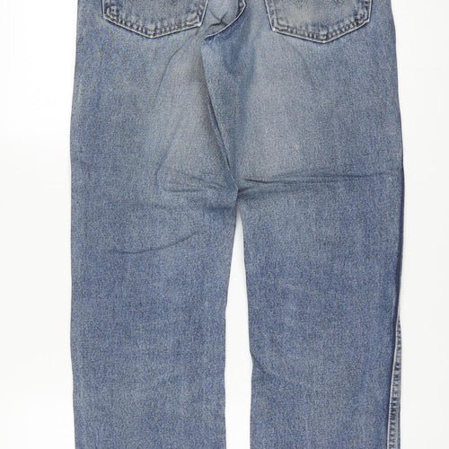 Wrangler Men's Blue Straight Denim Jeans 31W x 32L Classic Regular Fit
