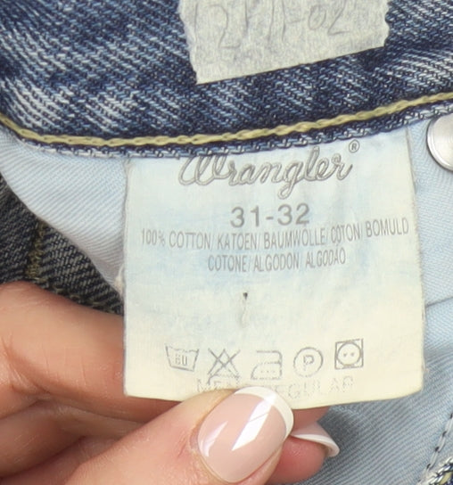 Wrangler Men's Blue Straight Denim Jeans 31W x 32L Classic Regular Fit